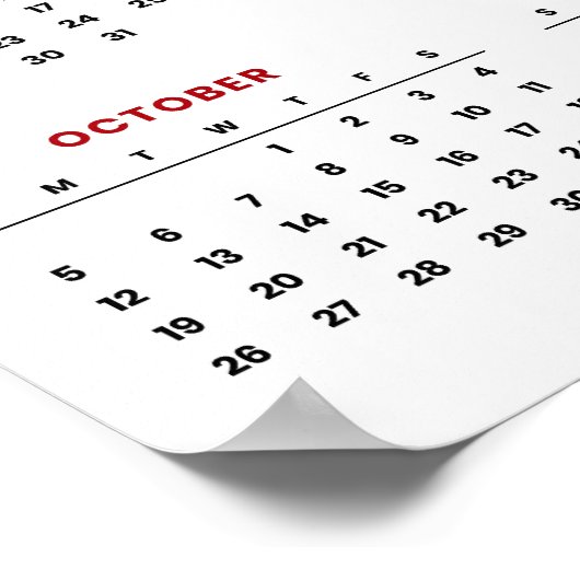 おしゃれなあなただけのカスタムテキスト 2025カレンダー ポスター (角)