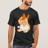 おしゃれなかわいいコーギーのお尻 プレミアム Tシャツ (正面)