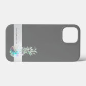 おしゃれなかわいいパイナップル、ストライプ - 名前入り  Case-Mate iPhoneケース (裏面 (横))