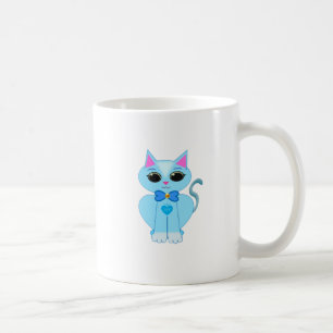 おしゃれなかわいい淡青色の子猫 コーヒーマグカップ