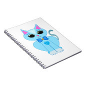 おしゃれなかわいい淡青色の子猫 ノートブック (右側)