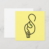 おしゃれなねこちゃんの輪郭 招待状 (正面/裏面)