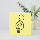 おしゃれなねこちゃんの輪郭 招待状 (スタンド正面)