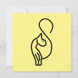 おしゃれなねこちゃんの輪郭 招待状