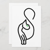 おしゃれなねこのかきおこし 招待状 (正面/裏面)