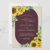 おしゃれなひまわりの花のウェディング招待状 招待状 (正面)