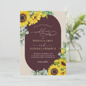 おしゃれなひまわりの花のウェディング招待状 招待状 (スタンド正面)