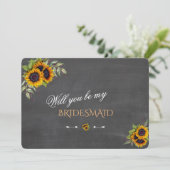 おしゃれなひまわり チャーク 結婚式に付き合ってくれる？ 招待状 (スタンド正面)
