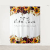 おしゃれなひまわり ブライダルシャワーの写真撮影用背景 タペストリー (正面)