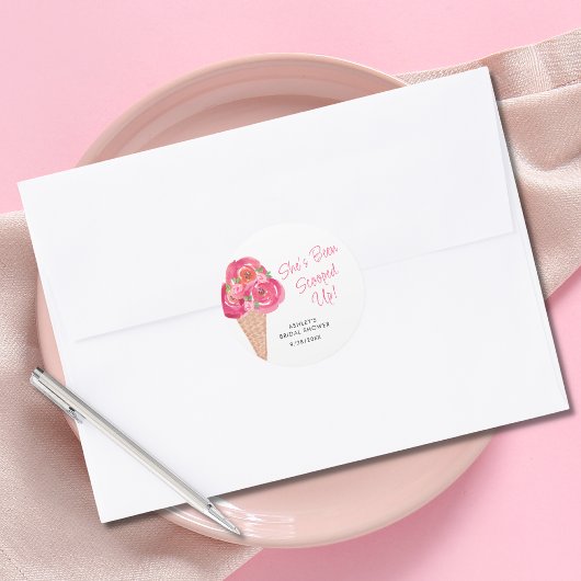 おしゃれなアイスクリームテーマのウェディングシャワーシール ラウンドシール