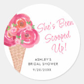 おしゃれなアイスクリームテーマのウェディングシャワーシール ラウンドシール (正面)