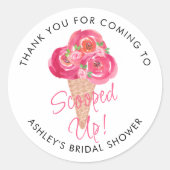 おしゃれなアイスクリームテーマのウェディングシャワー感謝祭のステッカー ラウンドシール (正面)