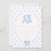 おしゃれなアイススケートパーティー アイススケート 招待状 (正面)