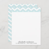 おしゃれなアクアジグザグシェブロンパターン・メモカード 招待状 (正面/裏面)
