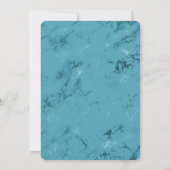 おしゃれなアクアブルーの大理石のウェディング 招待状 (裏面)