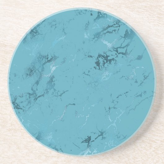 おしゃれなアクアブルーマーブルウェディング コースター (正面)
