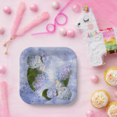 おしゃれなアジサイ ペーパープレート (パーティー)