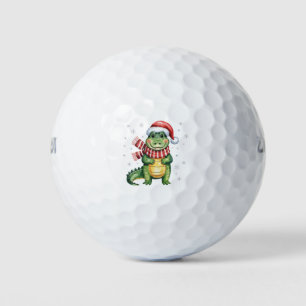 おしゃれなアリゲータークロコダイル動物のクリスマス ゴルフボール