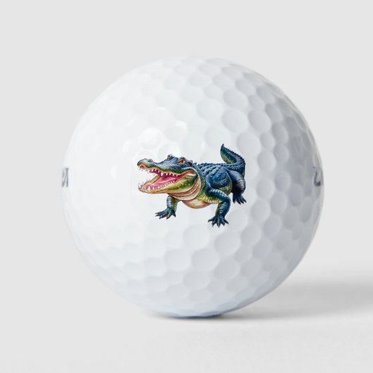 おしゃれなアリゲーター・クロコダイル動物 ゴルフボール (正面)