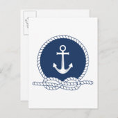 おしゃれなアンカーとロープ ポストカード (正面/裏面)