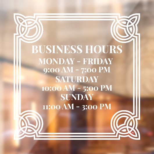 おしゃれなアンティーク装飾 開店時間 ドア ウィンドウサイン (シート2)