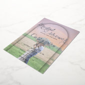 おしゃれなアーチの手書きハート写真 ブライダルシャワー 箔招待状 (回転した状態)