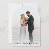 おしゃれなアーチ写真クリーム結婚式の披露宴 招待状 (裏面)