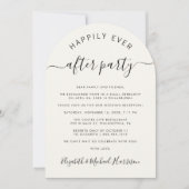 おしゃれなアーチ写真クリーム結婚式の披露宴 招待状 (正面)