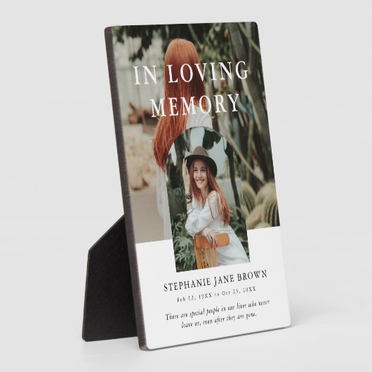 おしゃれなアーチ写真コラージュ 愛する人の記憶を称えて フォトプラーク (側面)