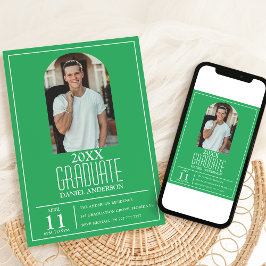 おしゃれなアーチ写真付き卒業招待状 招待状