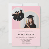 おしゃれなアーチ写真卒業パーティー招待状 招待状 (裏面)