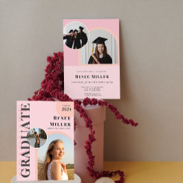 おしゃれなアーチ写真卒業パーティー招待状 招待状