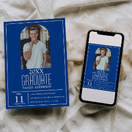 おしゃれなアーチ写真 卒業式招待状 招待状