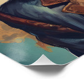 おしゃれなアーロの大きなライオンのアート ポスター (コーナー)