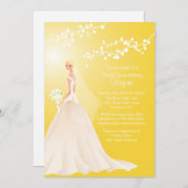 おしゃれなイエローブロンドの花嫁の結婚前お披露目招待状 招待状 (正面/裏面)