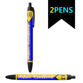 おしゃれなイニシャルモノグラム名、 手頃な価格で書く楽しみ 黒ボールペン