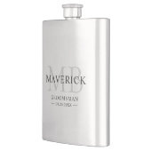 おしゃれなイニシャルモノグラム 新郎仲間 ウェディングギフト フラスク (左)