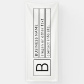 おしゃれなイニシャルロゴ & 企業名（その他のテキストも可） 横断幕 (縦)