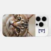 おしゃれなイニシャル入り猫の写真 Case-Mate iPhoneケース (裏面 (横))
