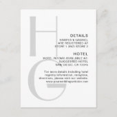 おしゃれなイニシャル。シンプルでモダンな結婚式の詳細 英 エンクロージャーカード (正面)