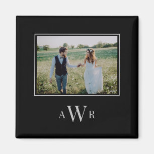 おしゃれなイニシャル　編集可能なカラー写真マグネット マグネット