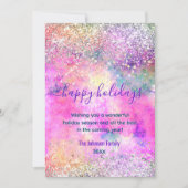 おしゃれなイリデセントシルバー新年の挨拶 カード (正面)