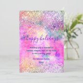 おしゃれなイリデセントシルバー新年の挨拶 カード (スタンド正面)