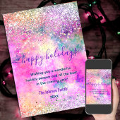 おしゃれなイリデセントシルバー新年の挨拶 カード