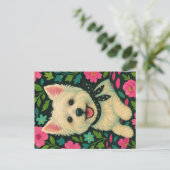 おしゃれなウェスティー ポストカード (スタンド正面)