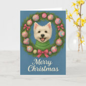 おしゃれなウェスト・ハイランド・テリア カード (黄色い花)