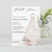 おしゃれなウェディングシャワー　結婚式ドレス　パンパスグラス 招待状 (スタンド正面)