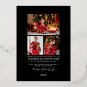 おしゃれなウェーブフレームのシンプルゴールドクリスマス写真 箔シーズンカード (裏面)