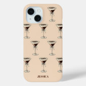 おしゃれなエスプレッソボウパターン茶色のカスタム Case-Mate iPhoneケース (裏面)