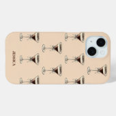 おしゃれなエスプレッソボウパターン茶色のカスタム Case-Mate iPhoneケース (裏面 (横))